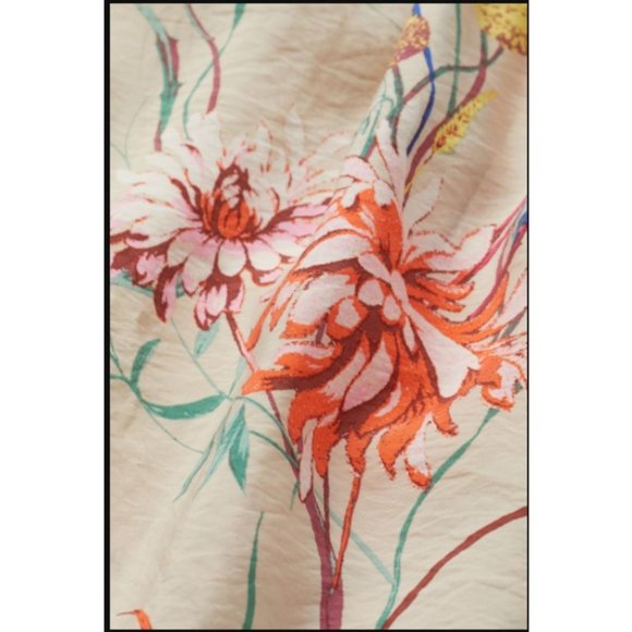 NWT H&M FLORAL BEIGE SPAGHETTI STRAPS SMOCK SUMMER DRESS - Picture 5 of 5